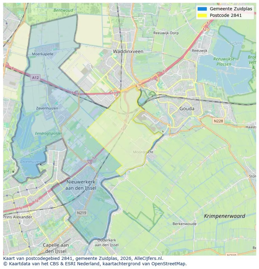 Postcodekaart voor 2841