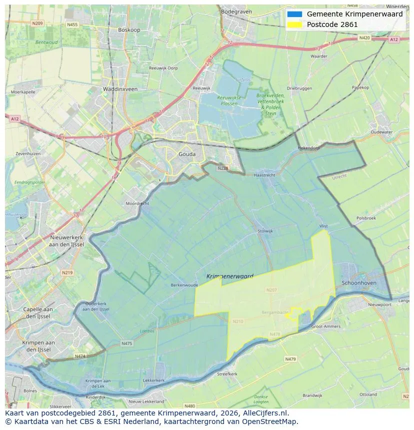 Postcodekaart voor 2861