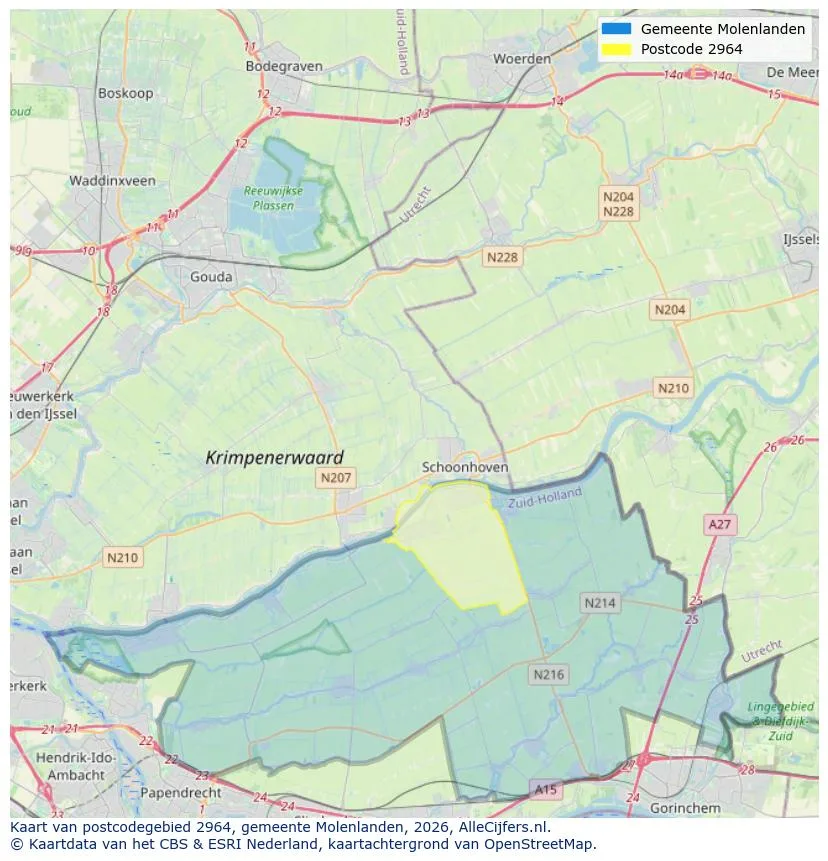 Postcodekaart voor 2964