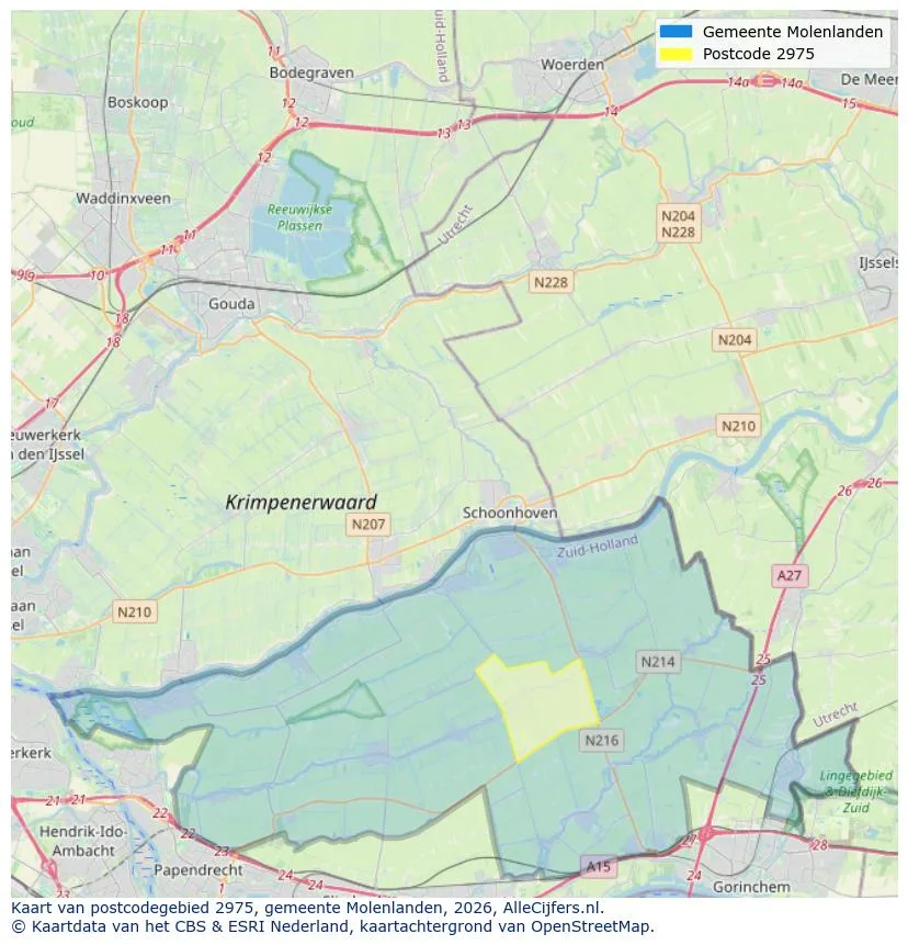 Postcodekaart voor 2975