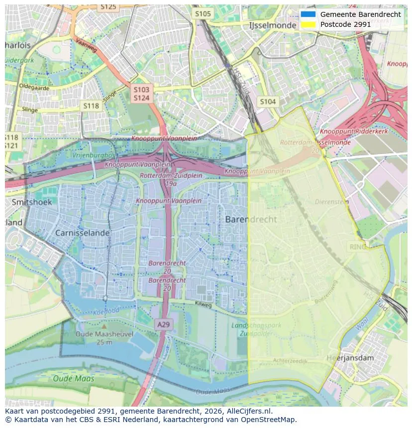 Postcode map for 2991