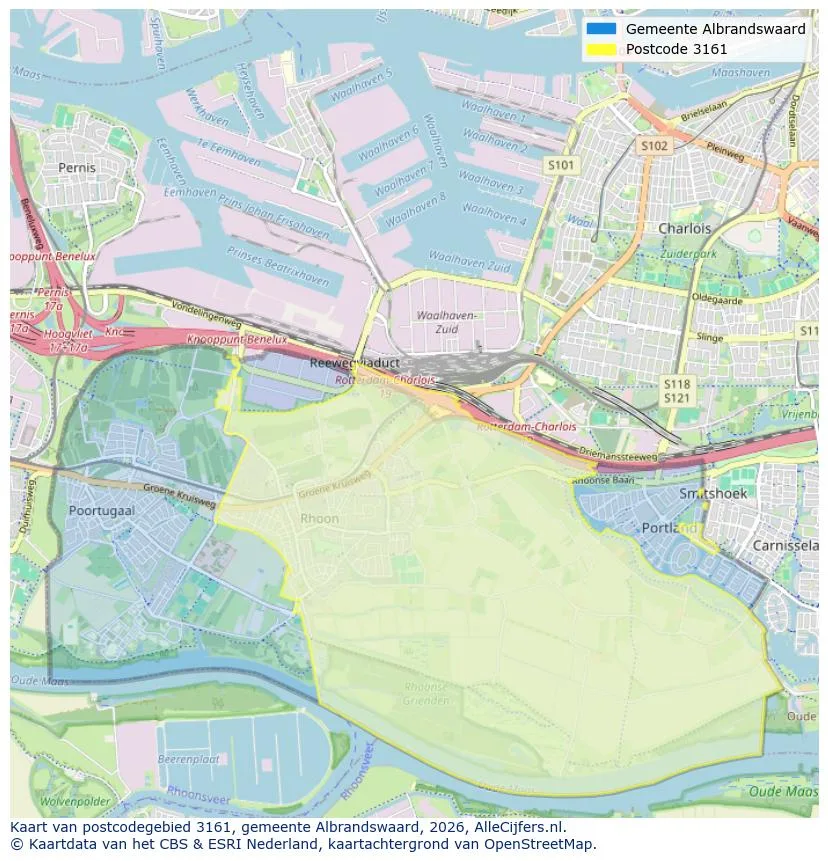 Postcodekaart voor 3161