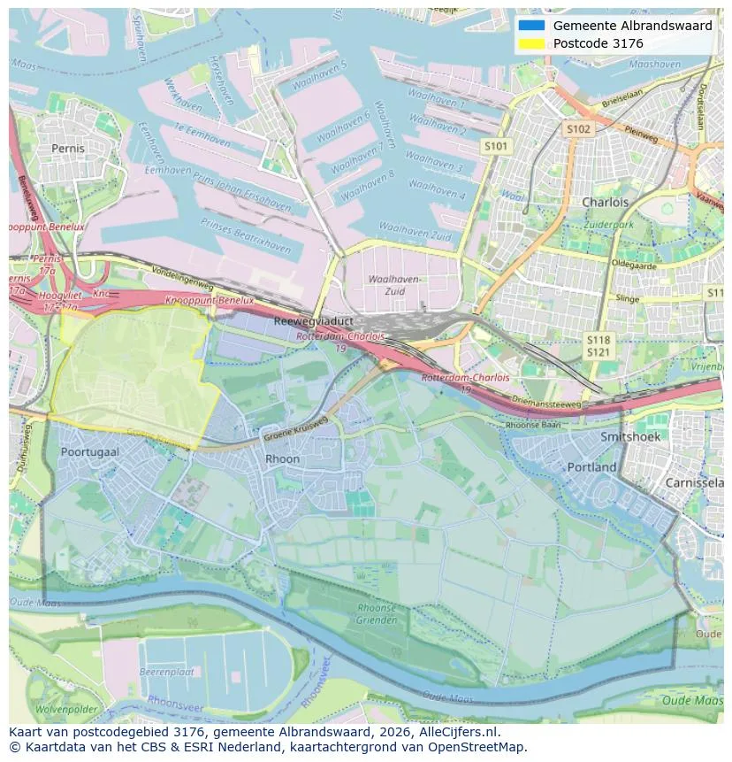 Postcodekaart voor 3176