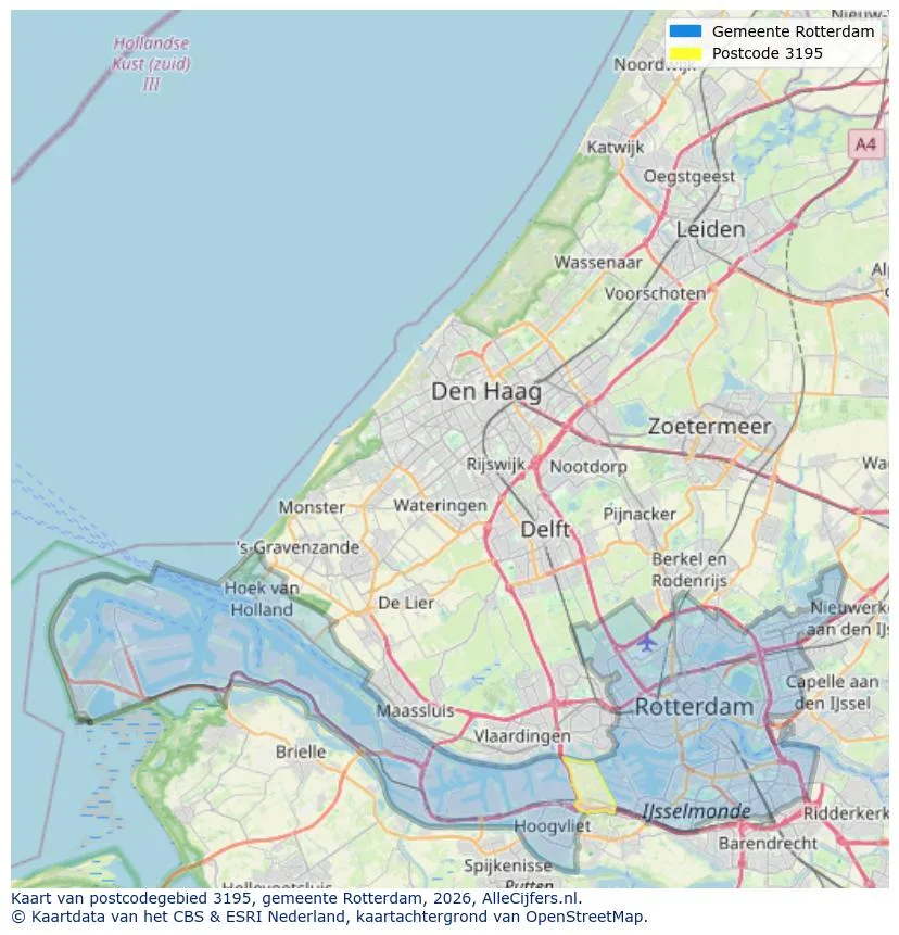 Postcodekaart voor 3195