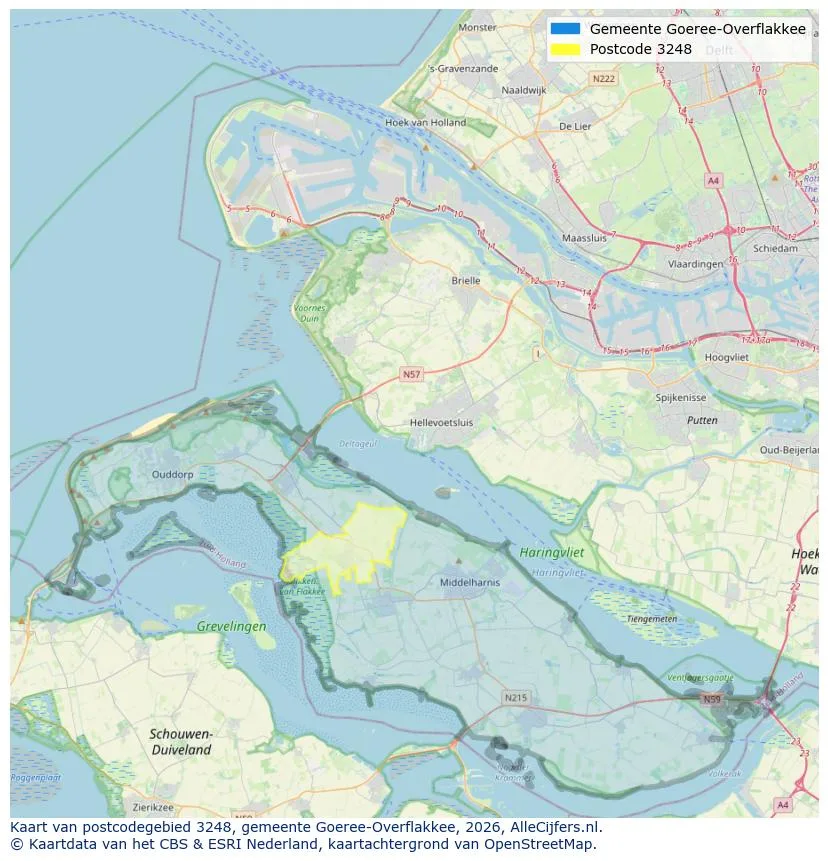 Postcodekaart voor 3248