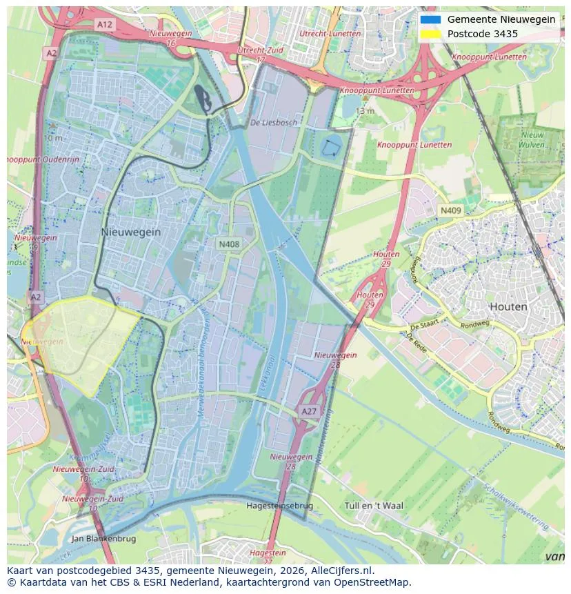 Postcodekaart voor 3435