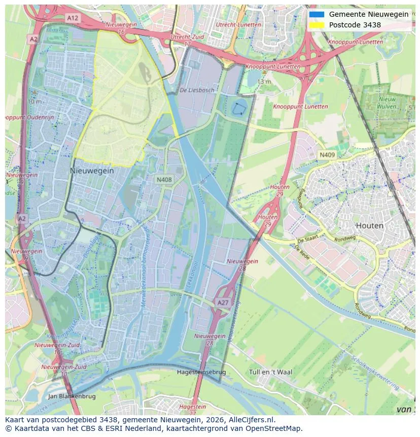 Postcodekaart voor 3438