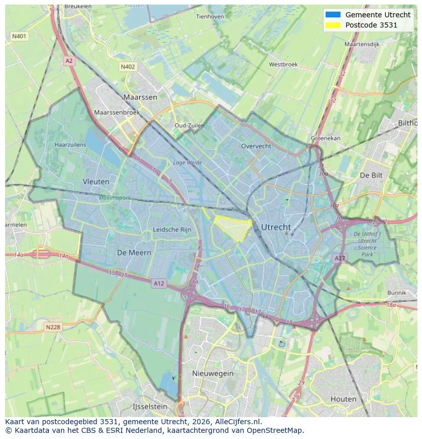 Postcodekaart voor 3531