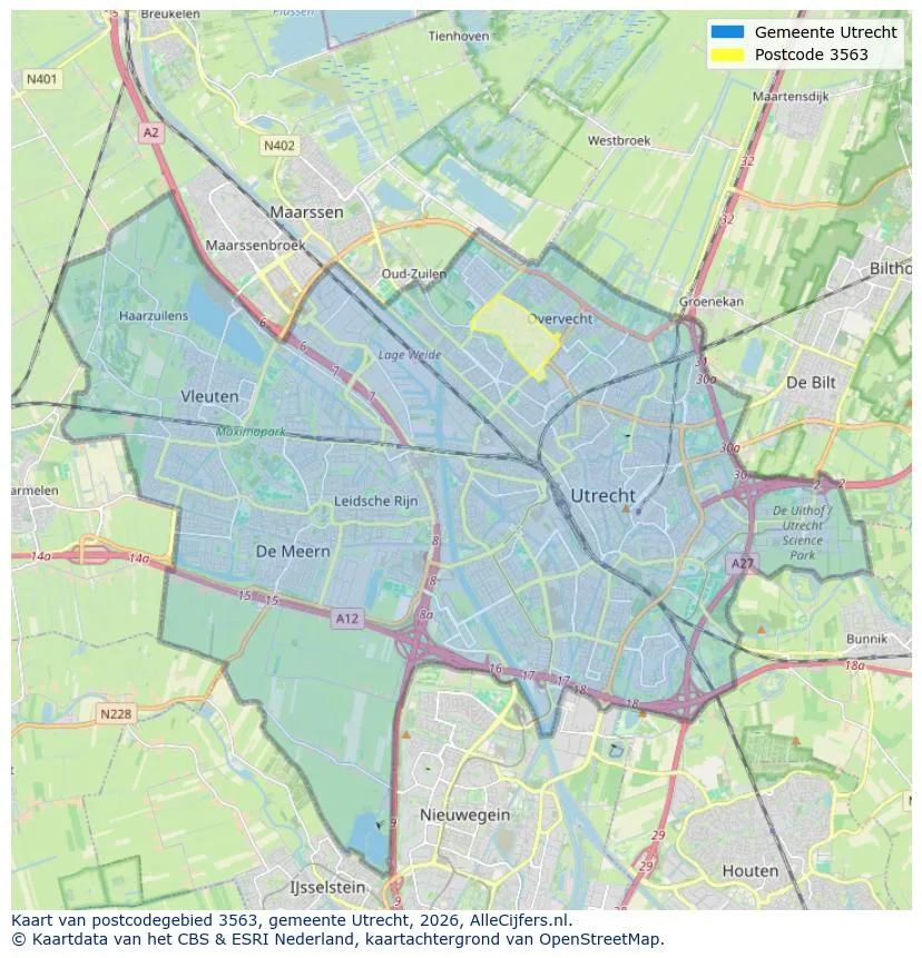 Postcodekaart voor 3563