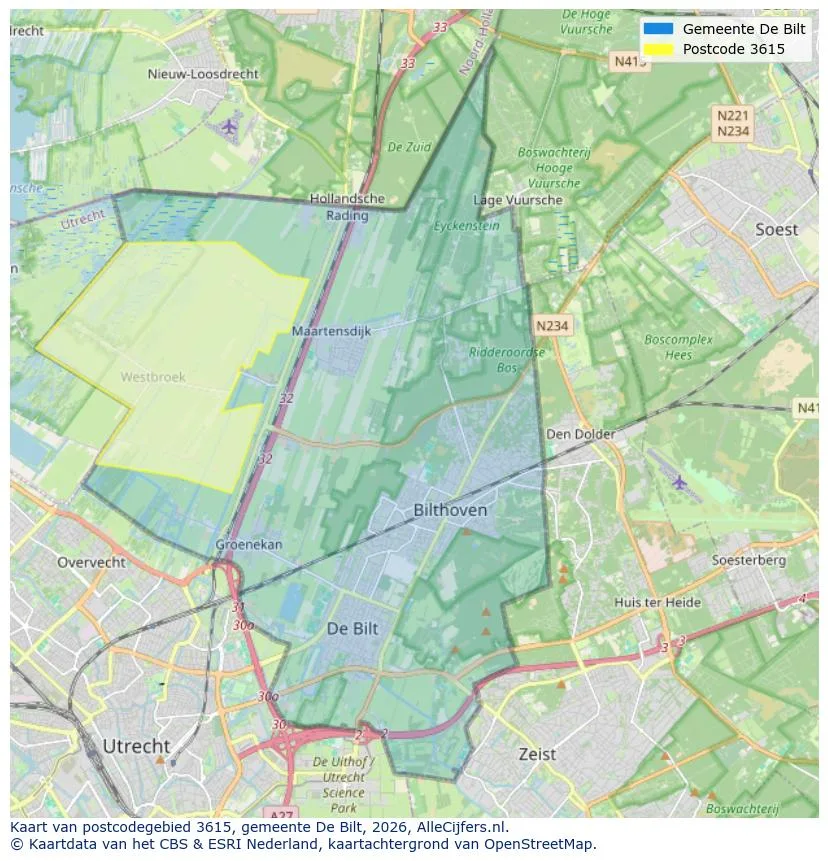 Postcodekaart voor 3615