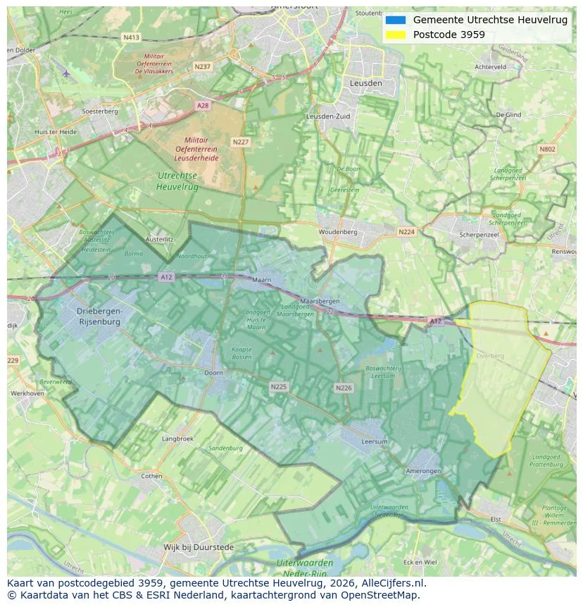 Postcodekaart voor 3959