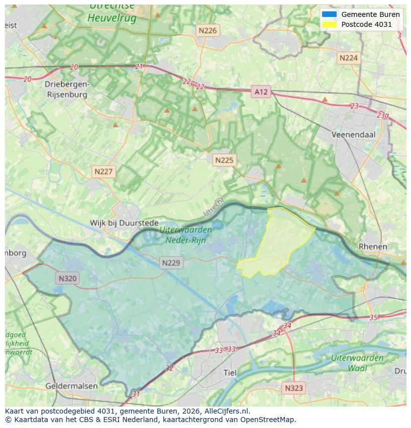 Postcodekaart voor 4031