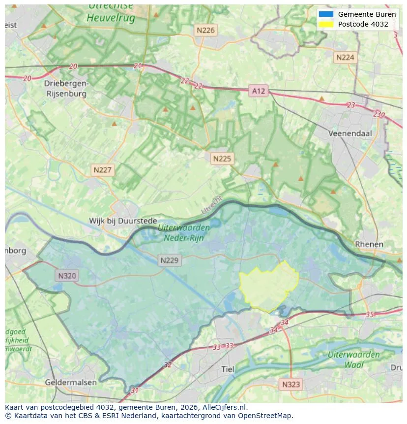 Postcodekaart voor 4032