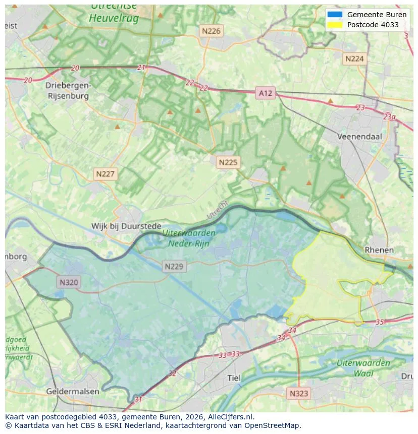 Postcodekaart voor 4033