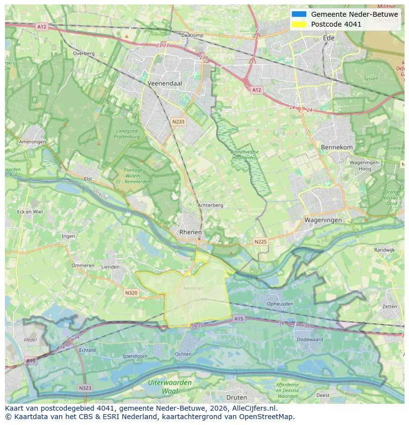 Postcodekaart voor 4041