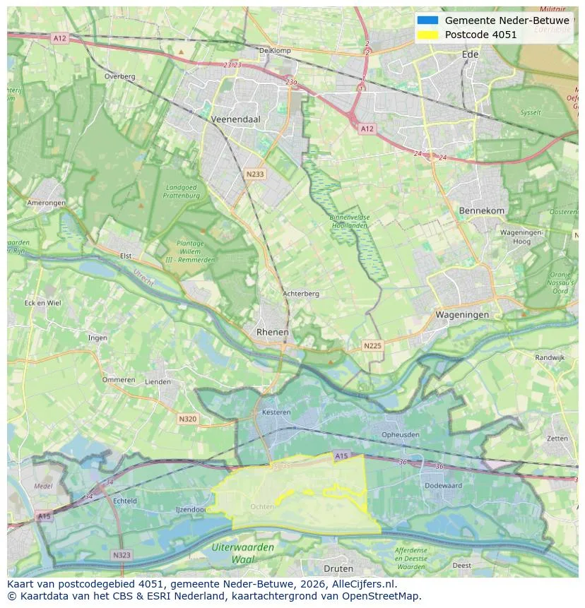 Postcodekaart voor 4051