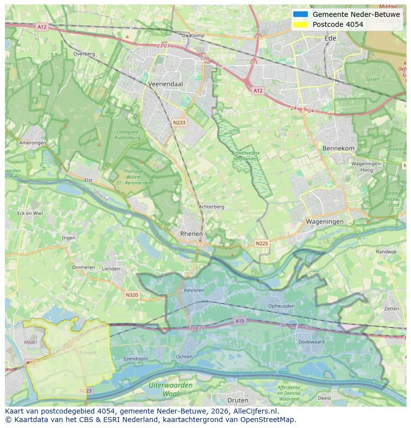 Postcodekaart voor 4054