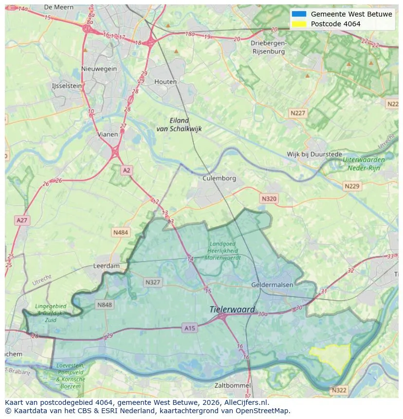 Postcodekaart voor 4064