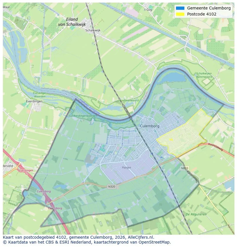 Postcodekaart voor 4102