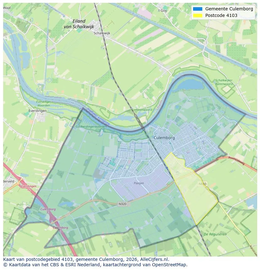 Postcodekaart voor 4103