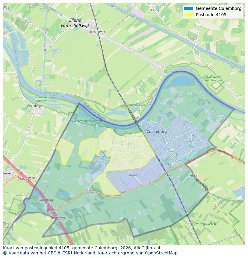 Postcodekaart voor 4105