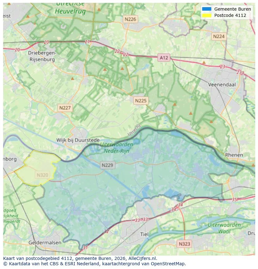 Postcodekaart voor 4112