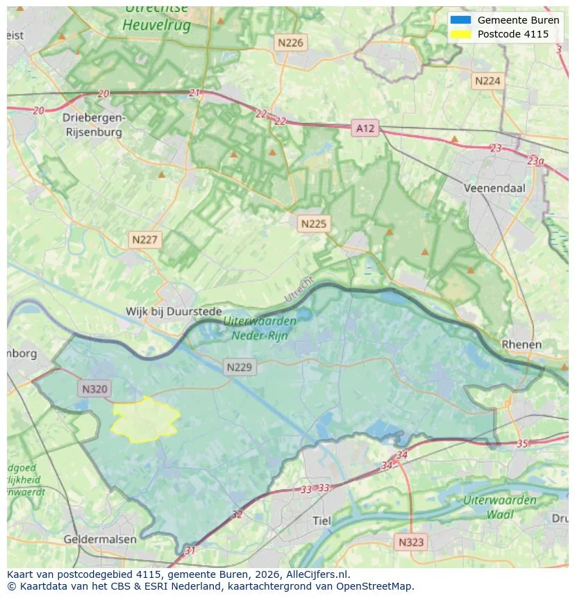 Postcodekaart voor 4115