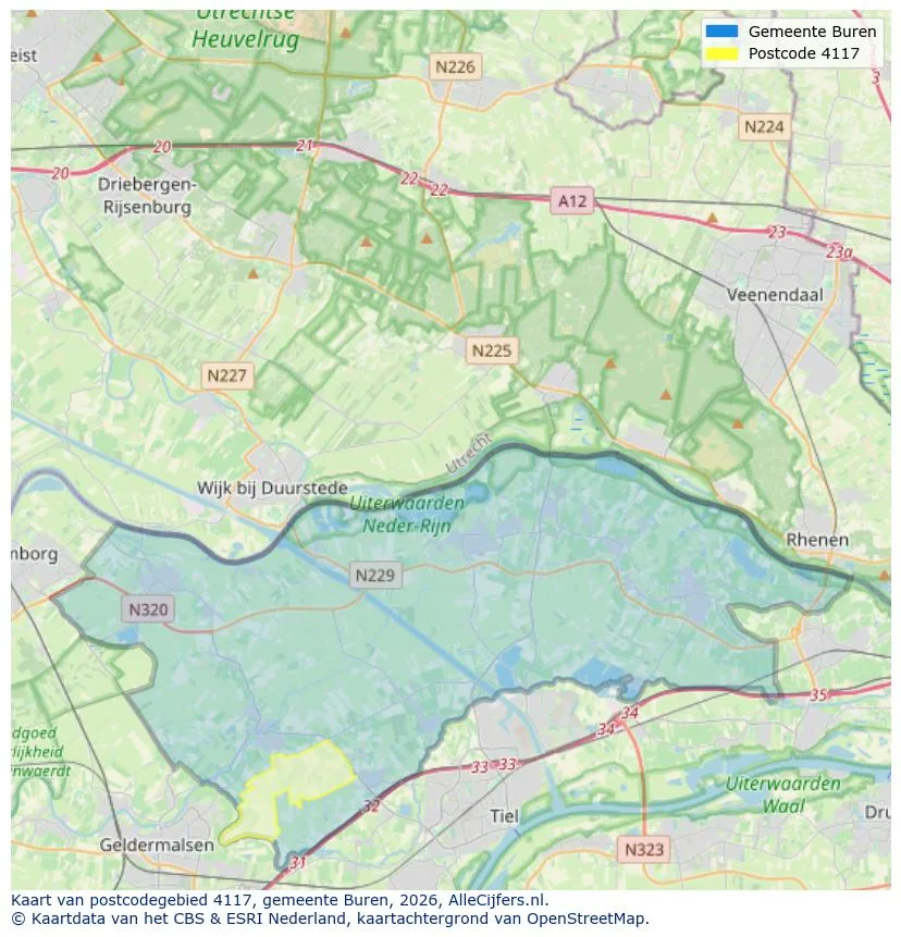 Postcodekaart voor 4117