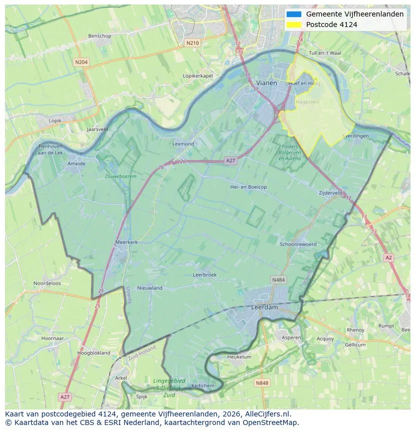 Postcodekaart voor 4124