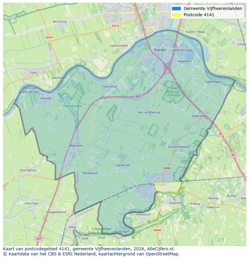 Postcodekaart voor 4141