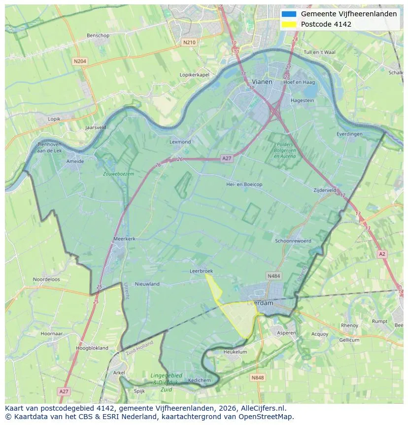 Postcodekaart voor 4142