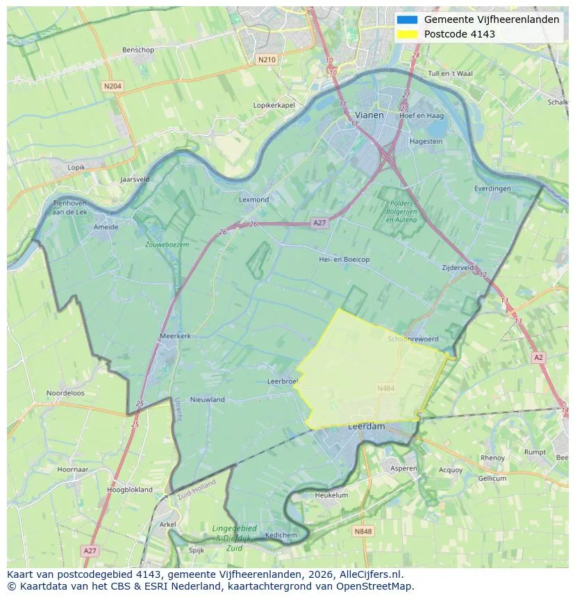 Mapa de códigos postales para 4143