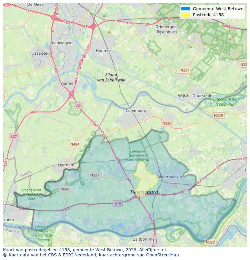 Postcodekaart voor 4158