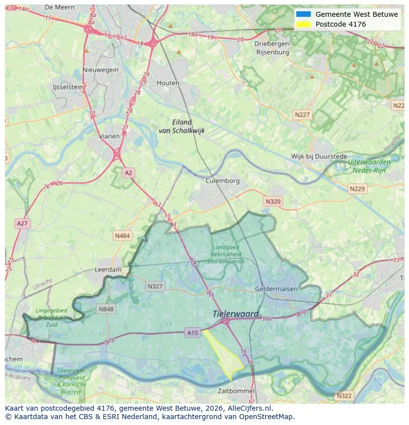 Postcodekaart voor 4176