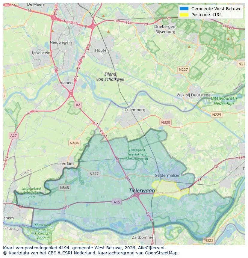 Postcodekaart voor 4194