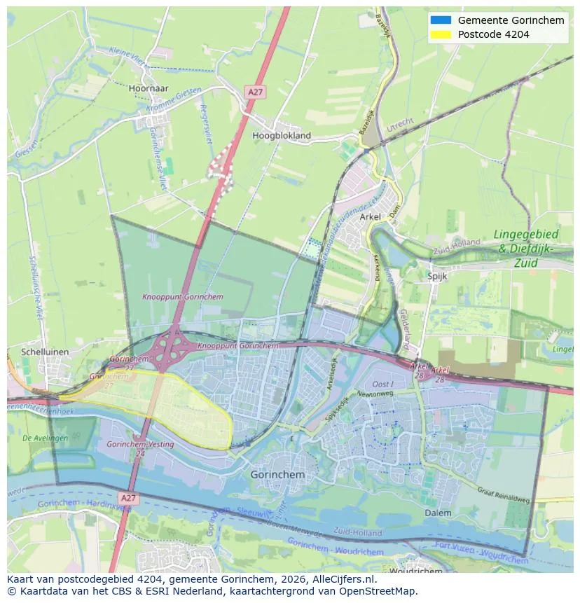 Postcodekaart voor 4204