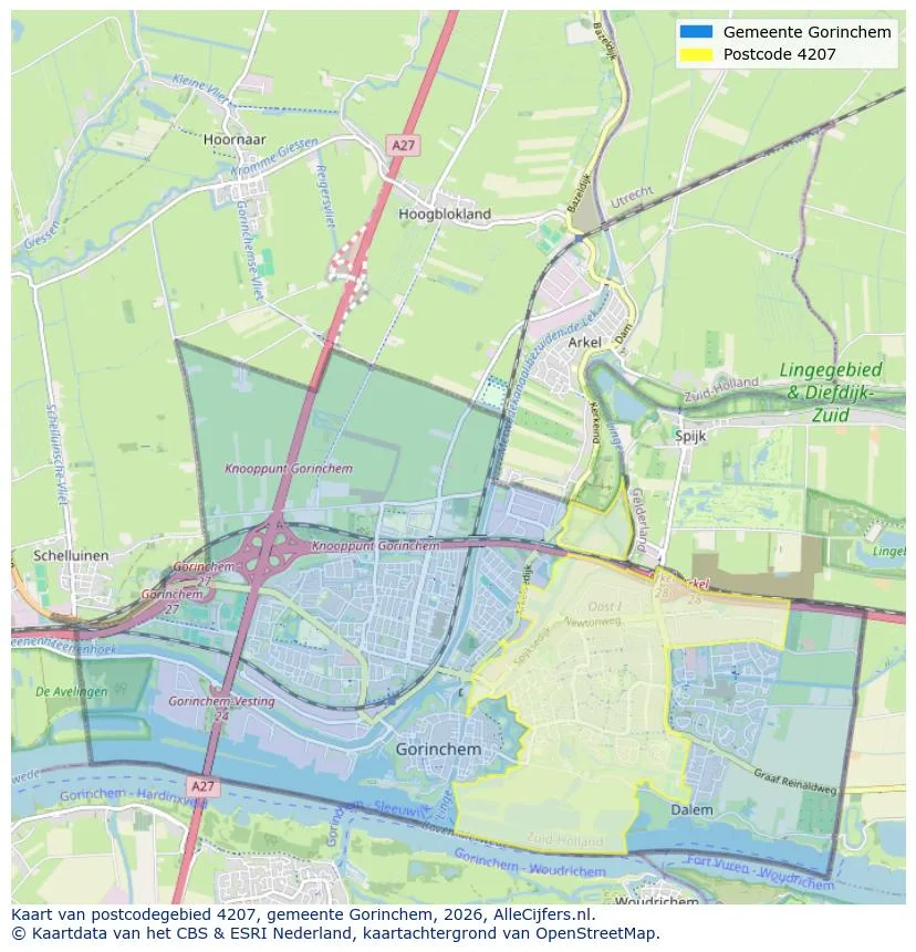 Mapa de códigos postales para 4207