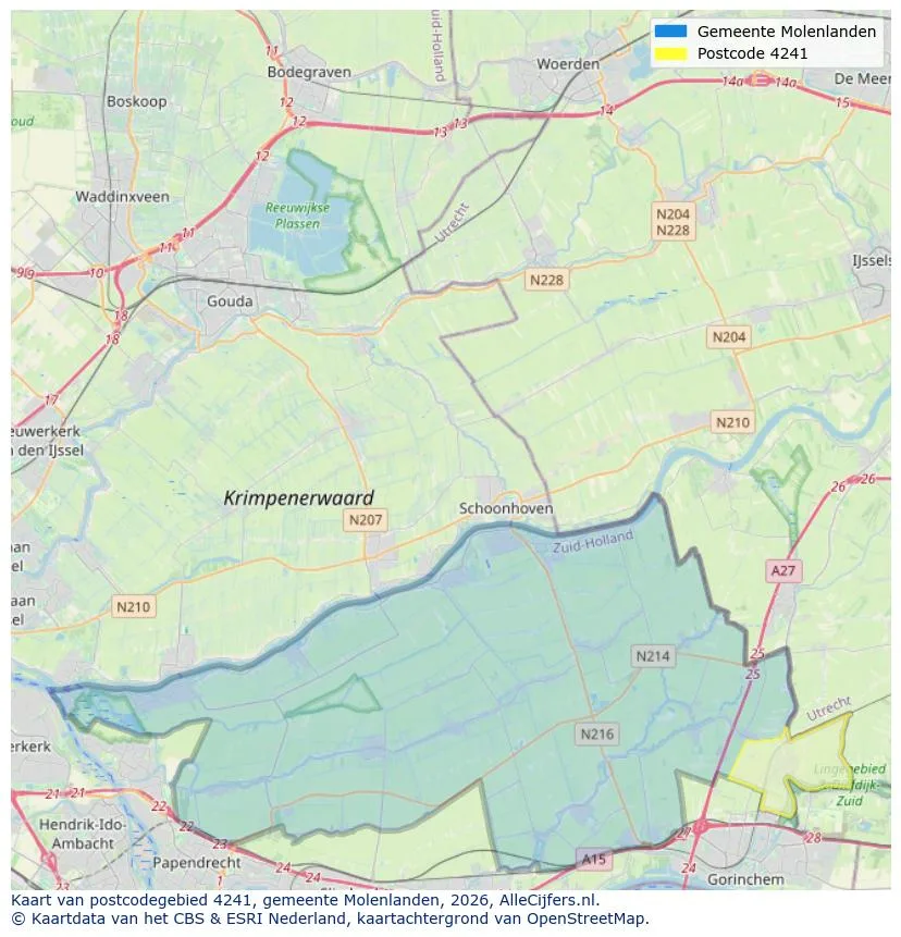 Mapa de códigos postales para 4241