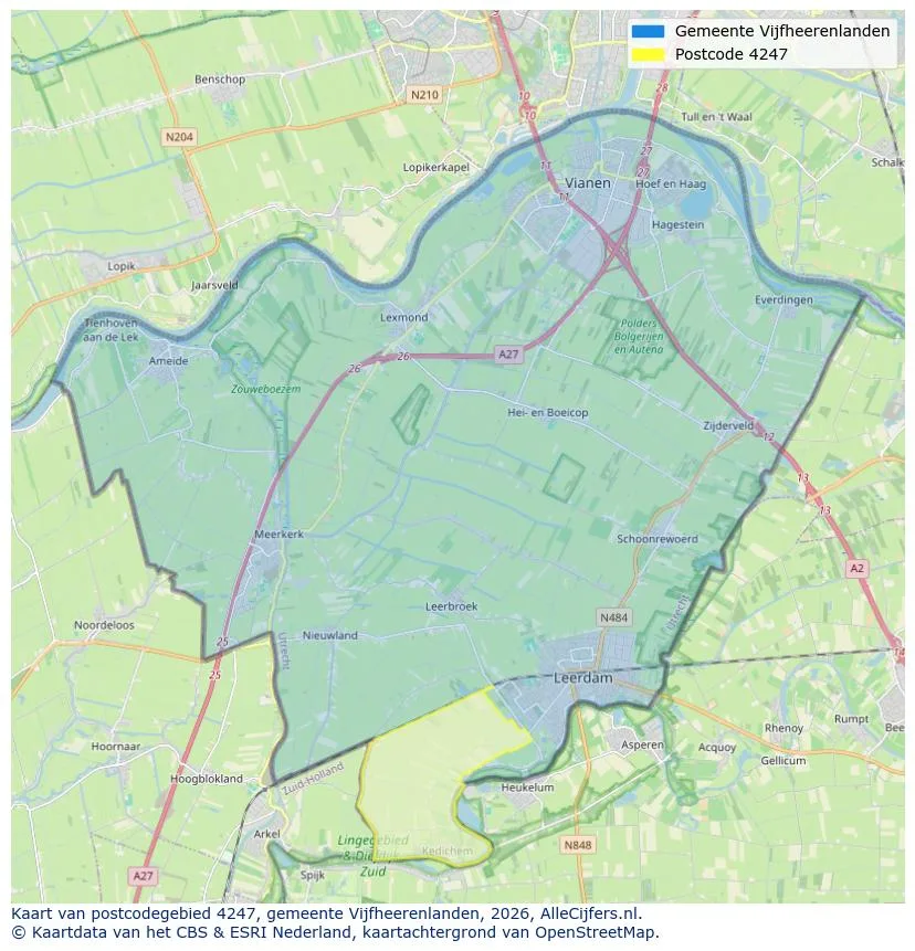 Postcodekaart voor 4247