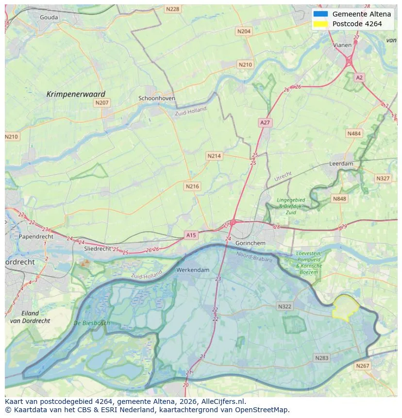 Postcodekaart voor 4264