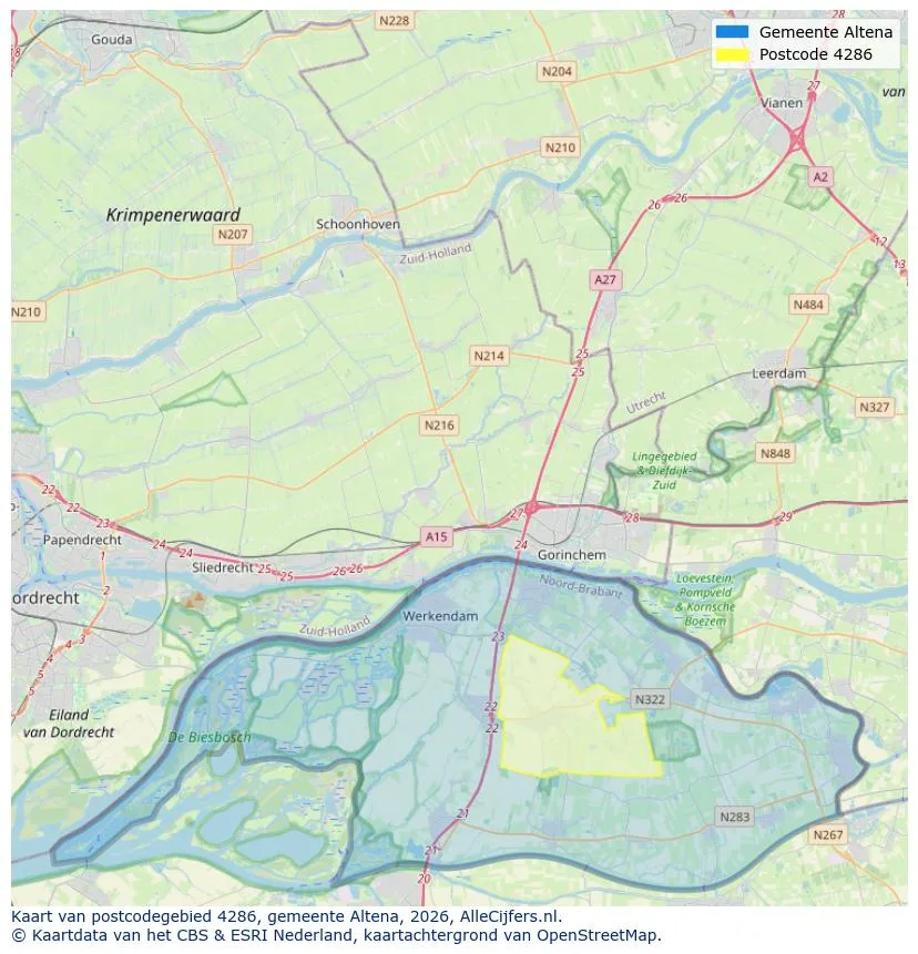 Postcodekaart voor 4286