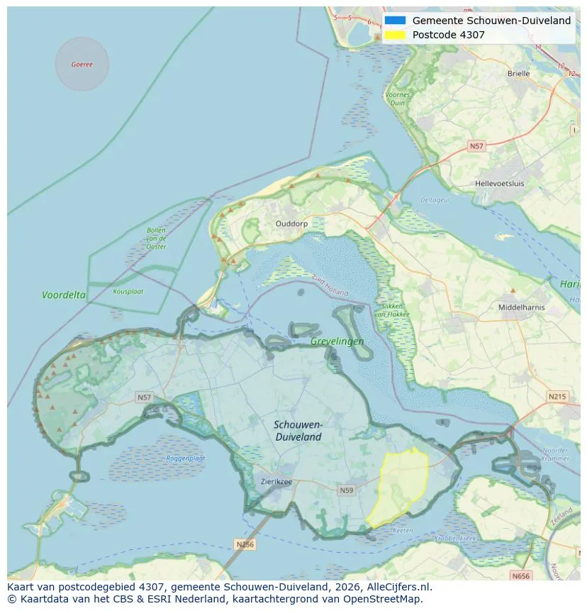 Postcodekaart voor 4307