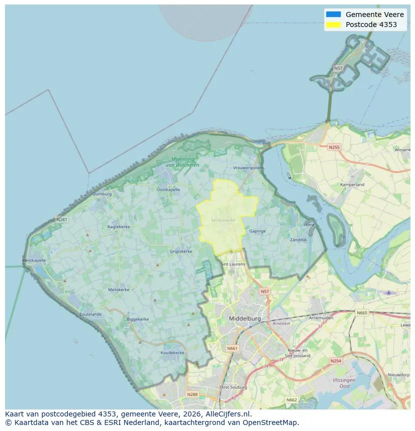 Postcodekaart voor 4353