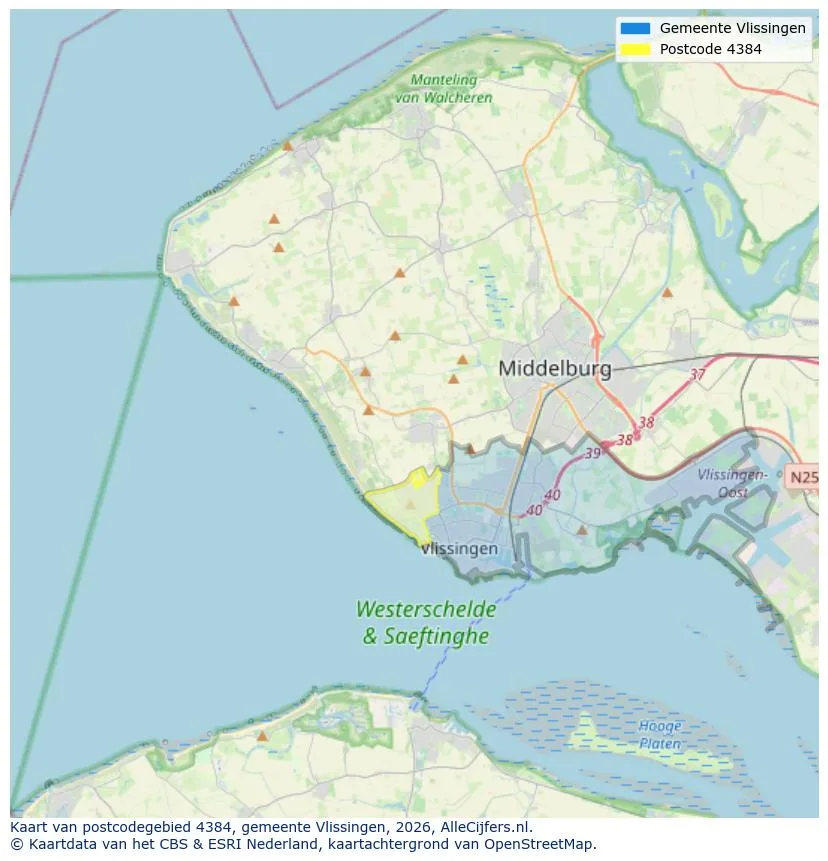 Postcodekaart voor 4384