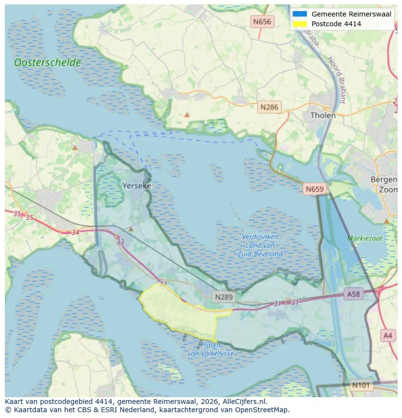 Postcodekaart voor 4414