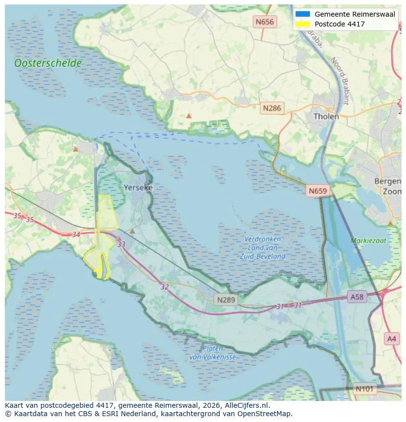 Postcodekaart voor 4417
