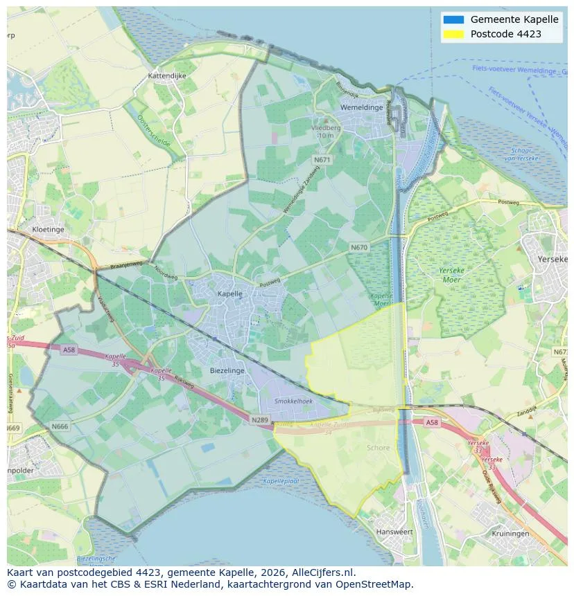 Postcodekaart voor 4423