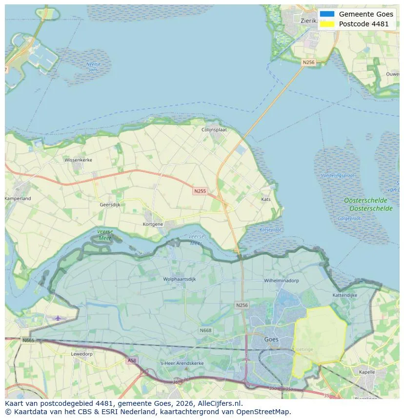 Postcodekaart voor 4481