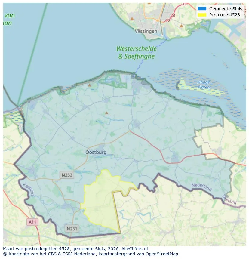 Postcodekaart voor 4528