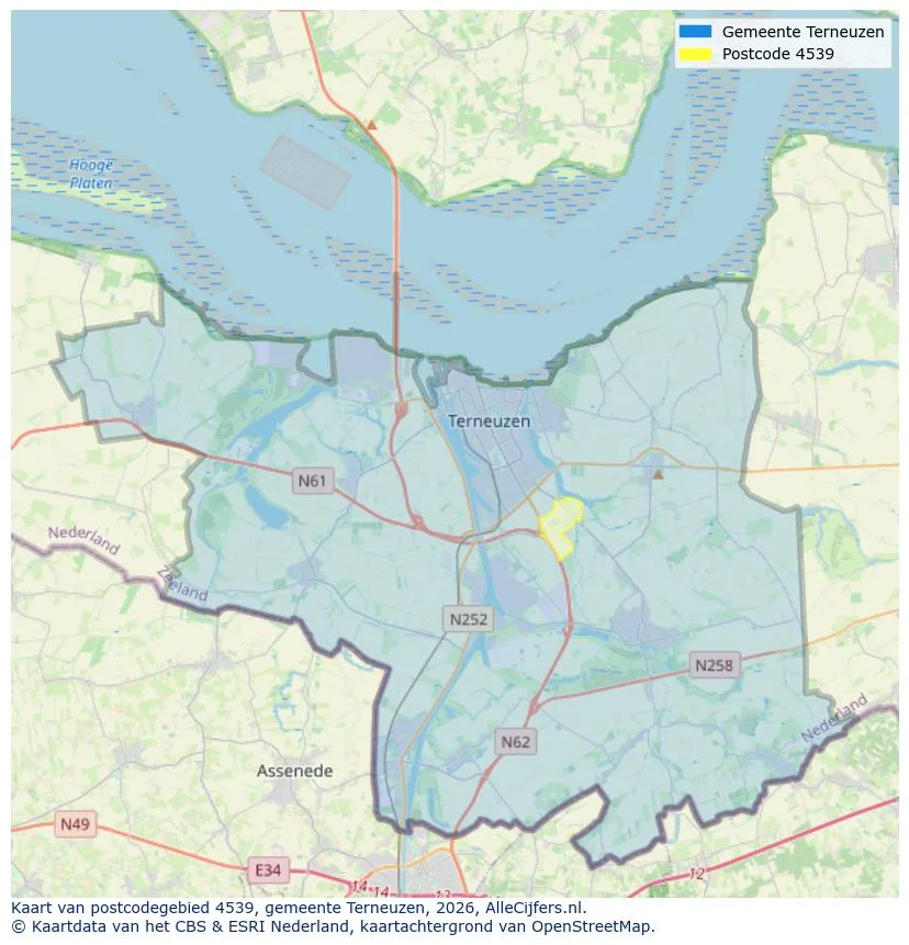Postcodekaart voor 4539